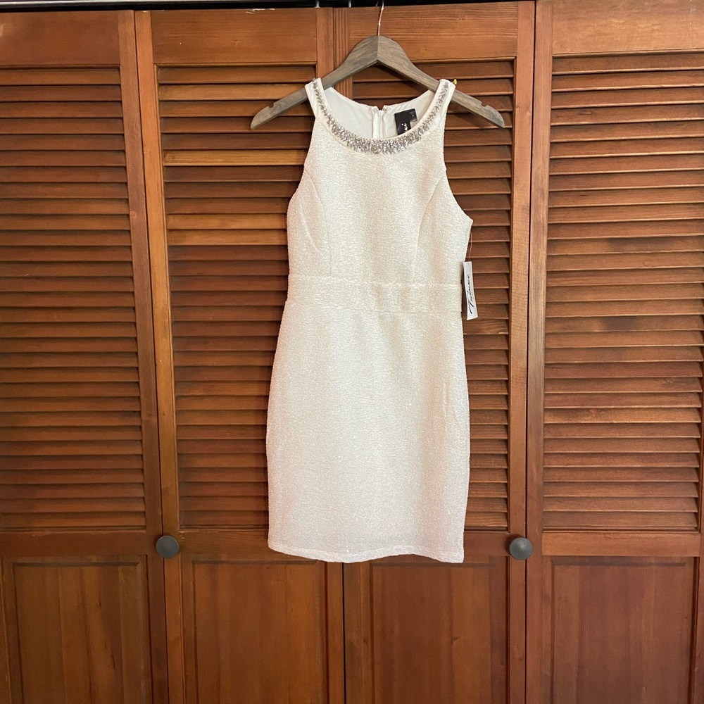 NWT - Trixxi White Sparkly Cocktail Dress - Perfect for bachelorette